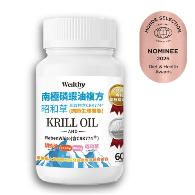 完售/預計11月上補貨【業界唯一黃金組合】 南極磷蝦油複方+昭和草萃取物含CRK774®// 2025比利時世界提名獎